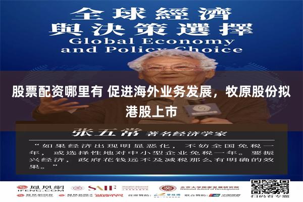 股票配资哪里有 促进海外业务发展，牧原股份拟港股上市