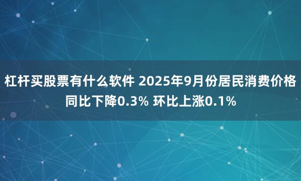 杠杆买股票有什么软件 2025年9月份居民消费价格同比下降0.3% 环比上涨0.1%