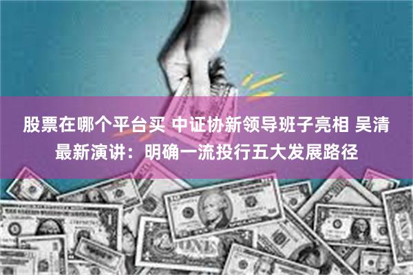 股票在哪个平台买 中证协新领导班子亮相 吴清最新演讲：明确一流投行五大发展路径